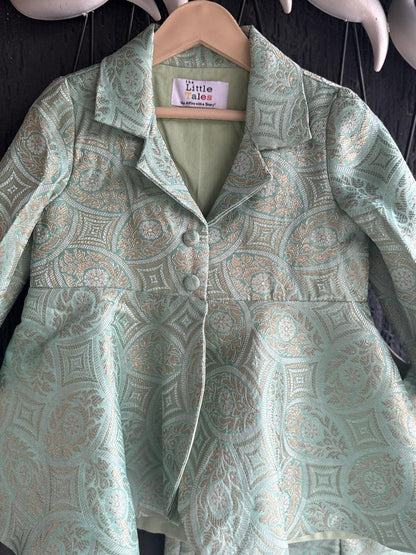 Pastel Green Brocade Cord set