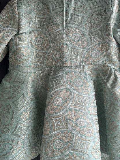 Pastel Green Brocade Cord set