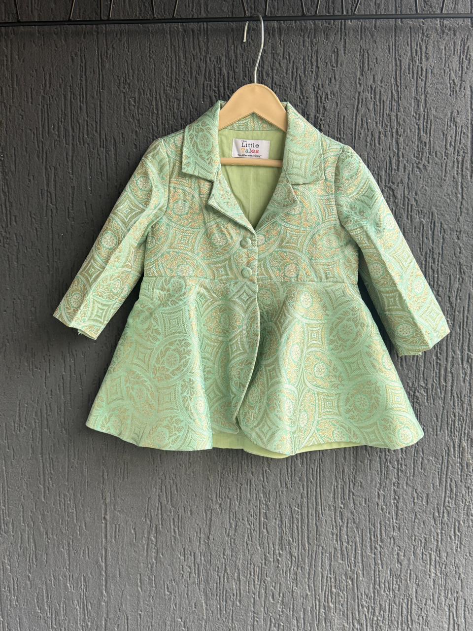 Pastel Green Brocade Cord set