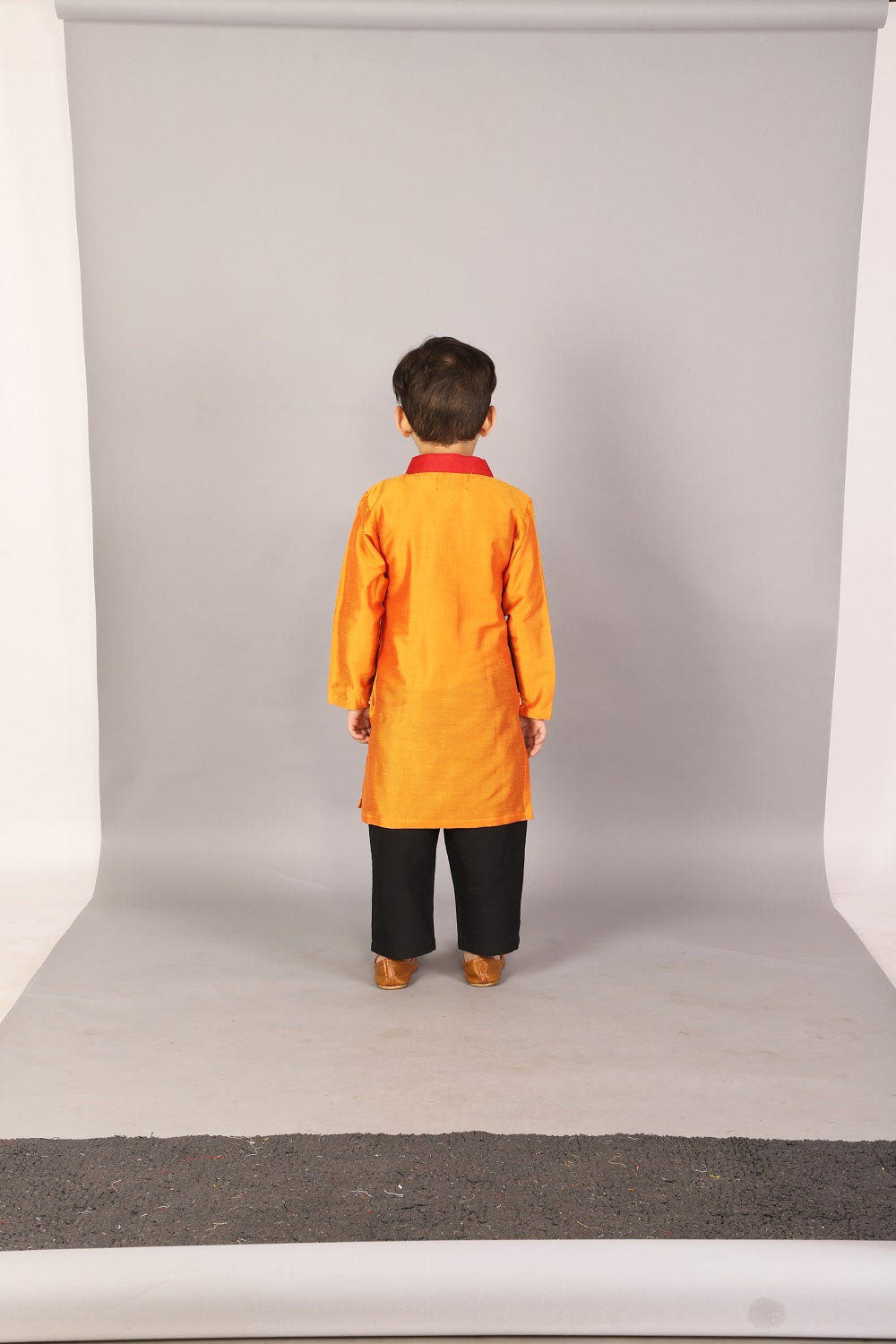 Multi colored kurta with attached black jacket (Sale)