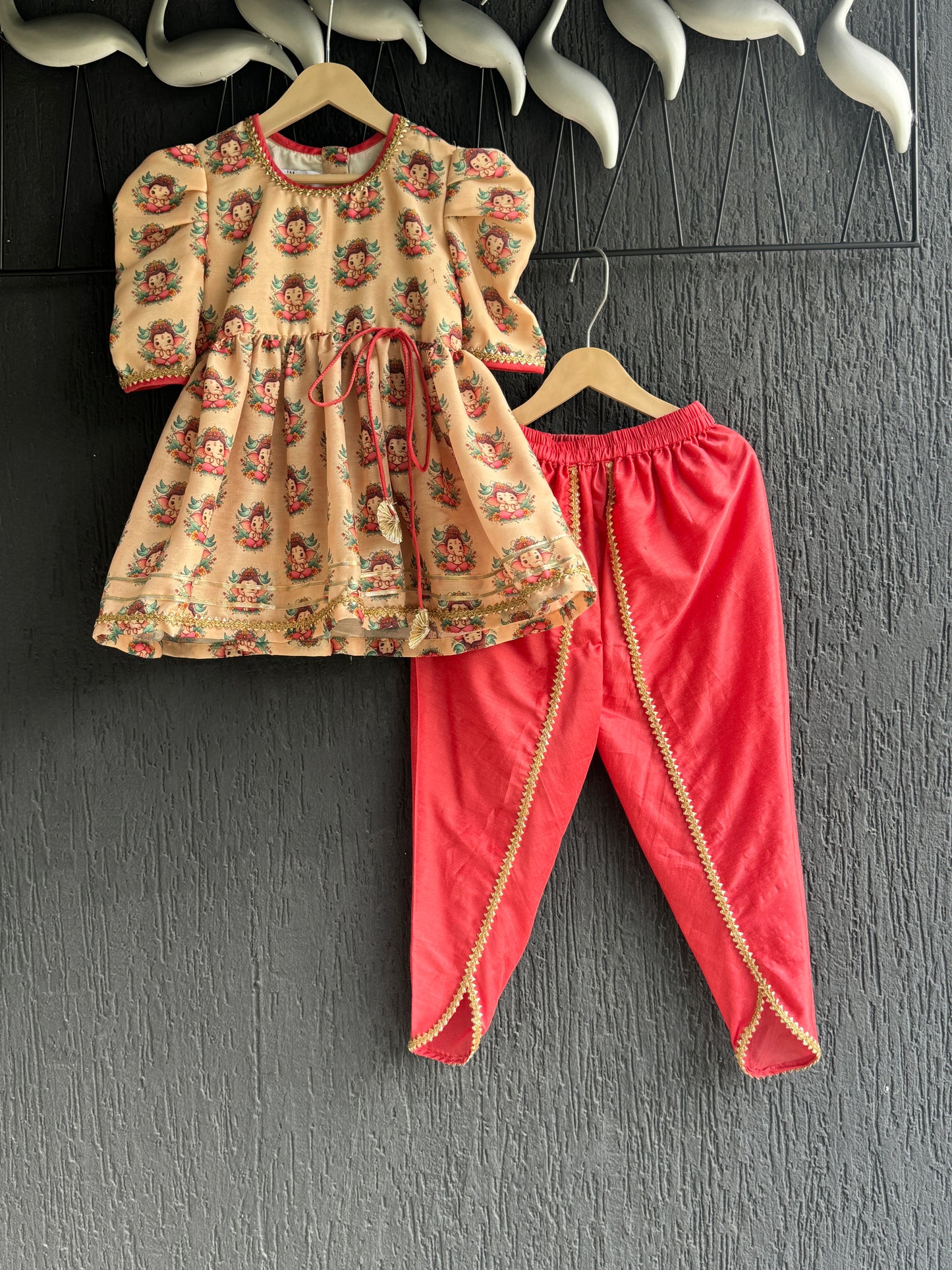 Gold Printed Ganpati Dhoti set