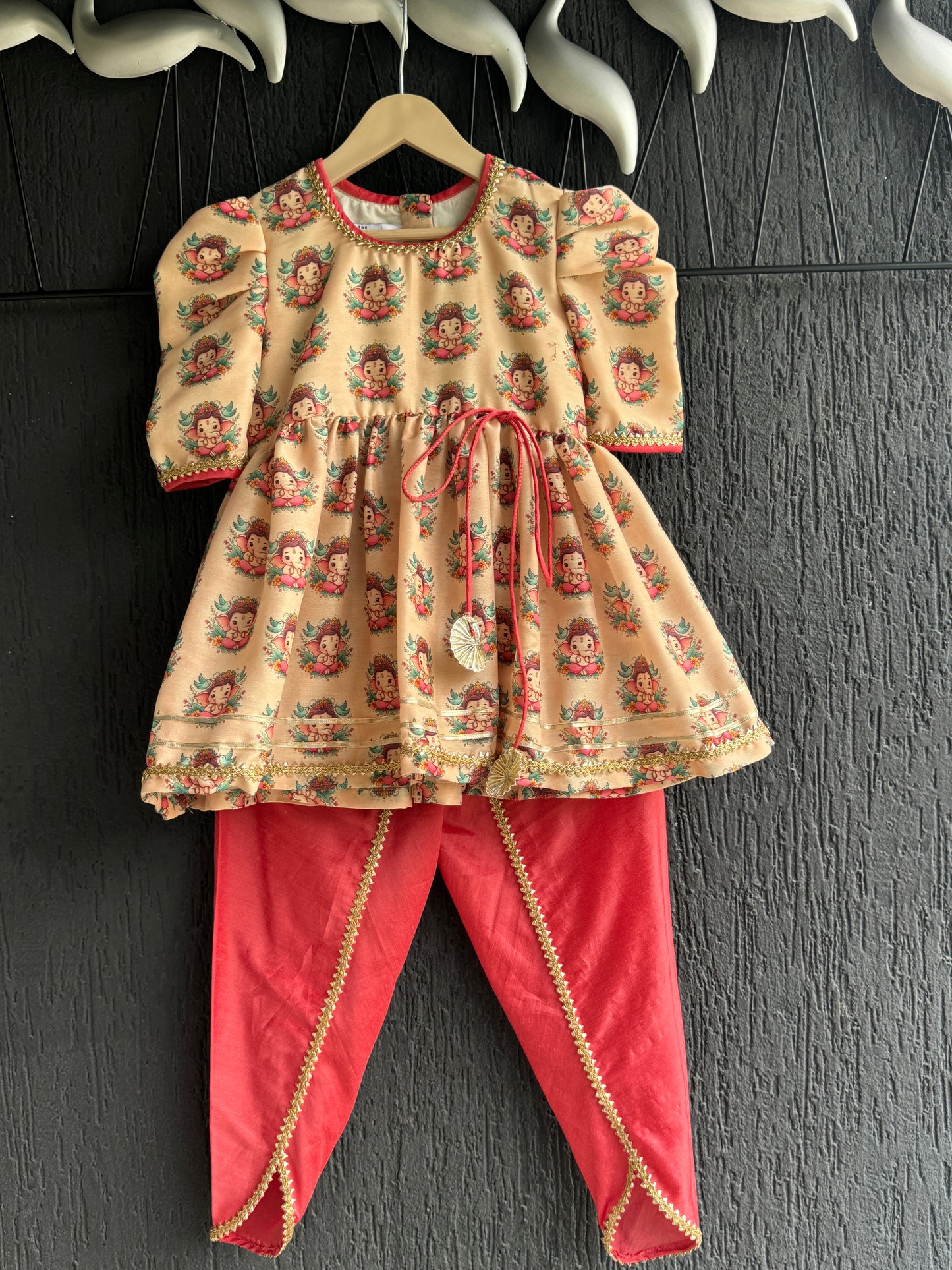 Gold Printed Ganpati Dhoti set