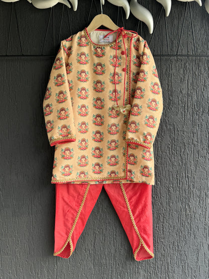 Golden Ganpati Kurta Dhoti set