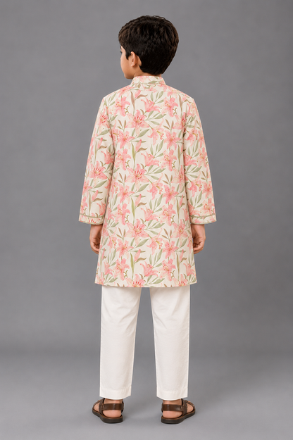 Peach Tulip  kurta Pyjama set