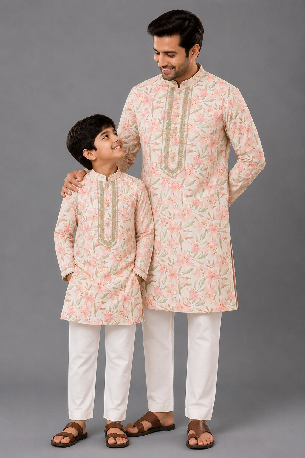 Peach Tulip  kurta Pyjama set