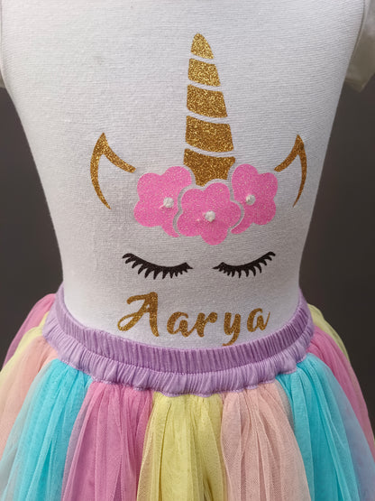Unicorn Romper and Tutuskirt(name Customised)