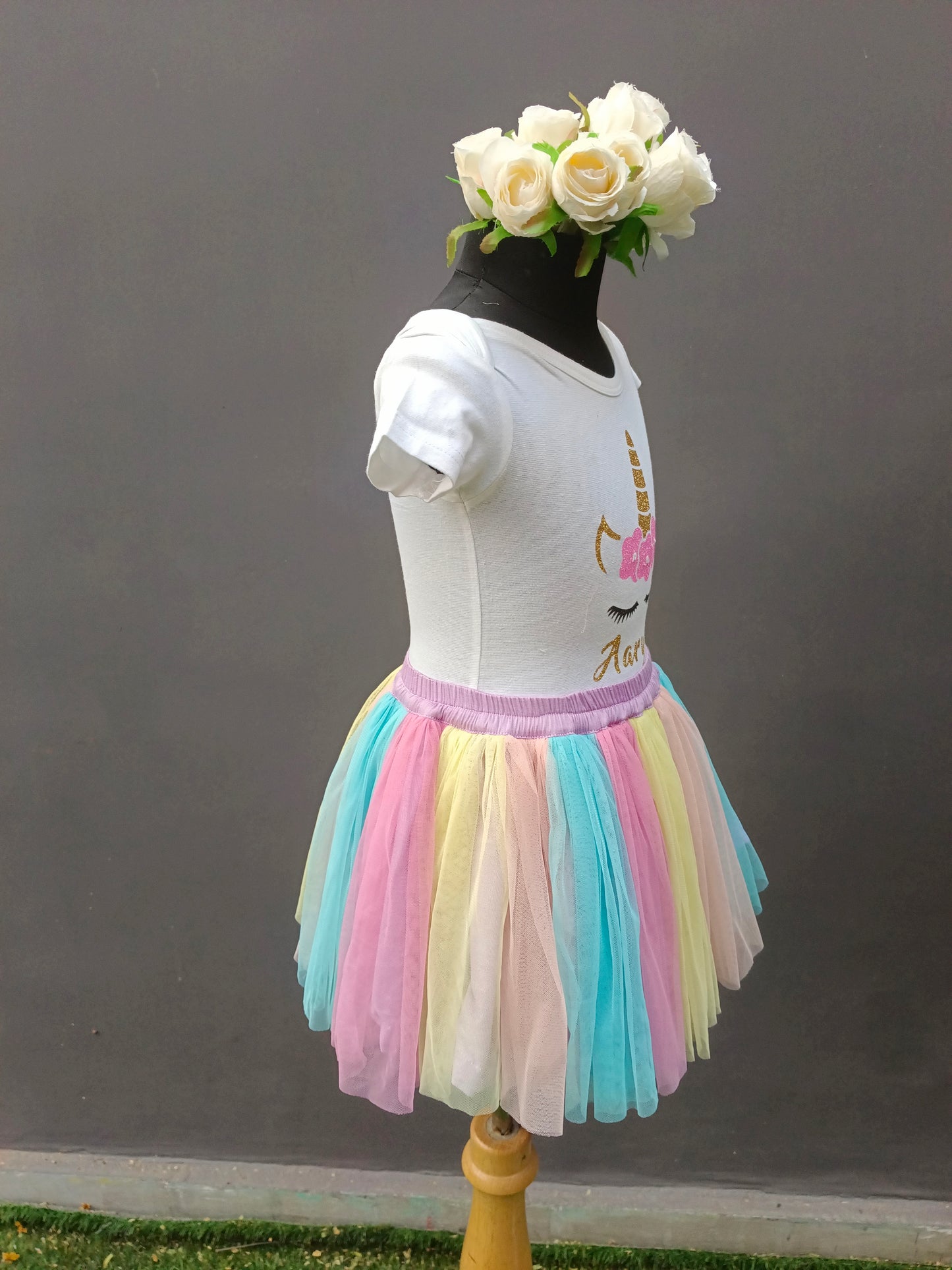 Unicorn Romper and Tutuskirt(name Customised)