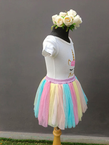 Unicorn Romper and Tutuskirt(name Customised)