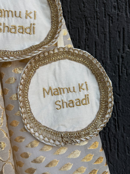 Off white cusotomised chanderi lehnga set