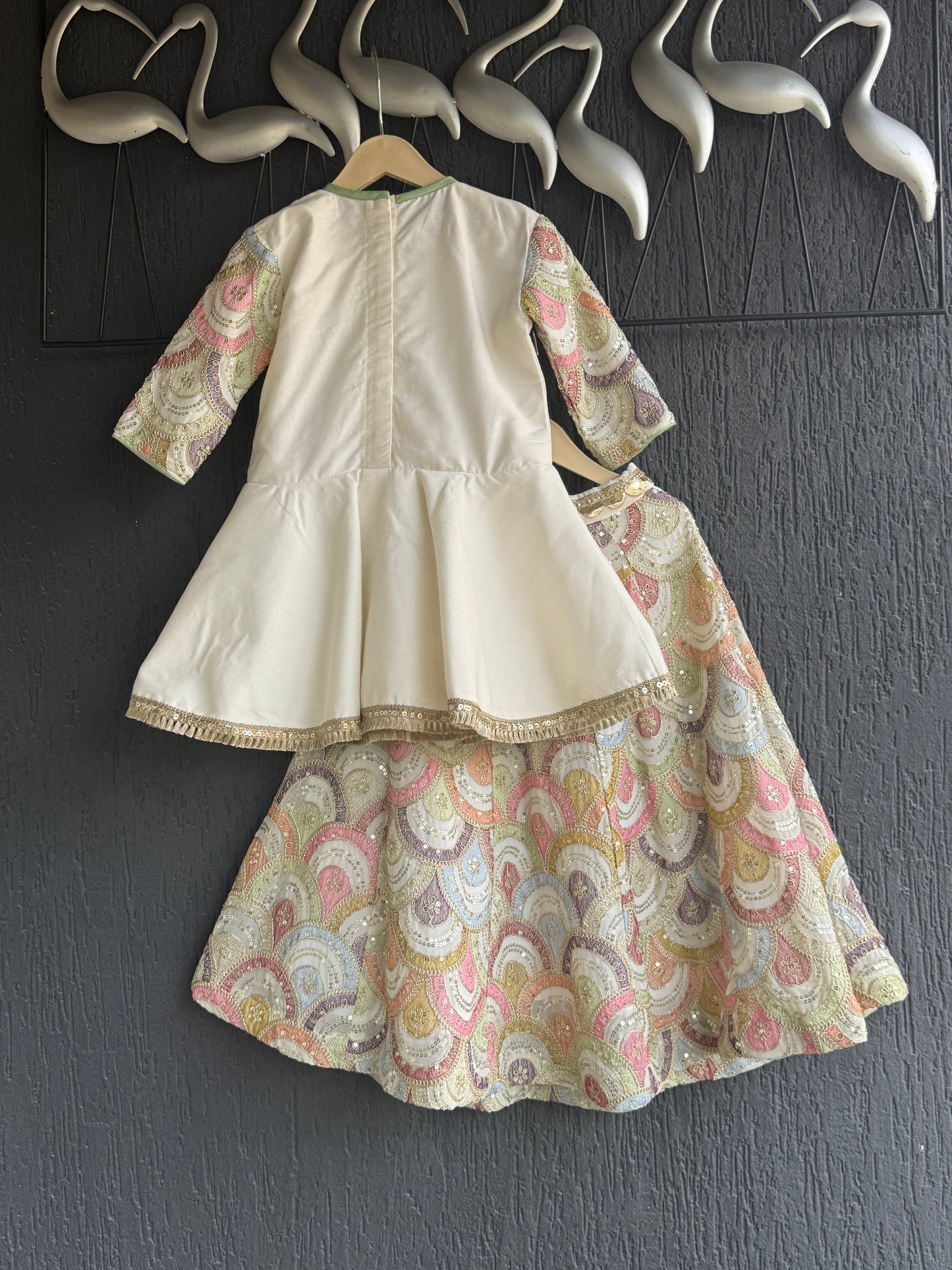 Offwhite Embroidery Peplum lehenga  set