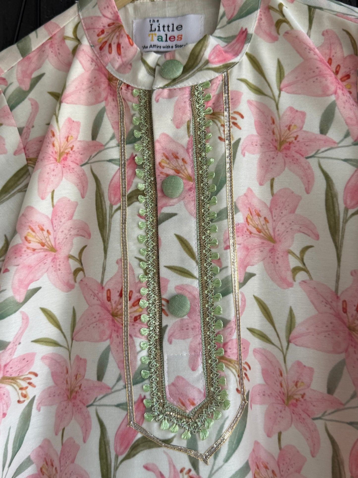 Peach Tulip Print Lehnga set