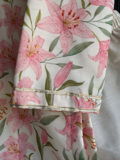 Peach Tulip  kurta Pyjama set