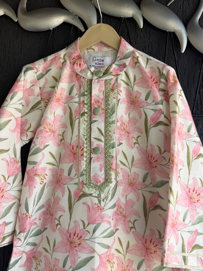 Peach Tulip  kurta Pyjama set