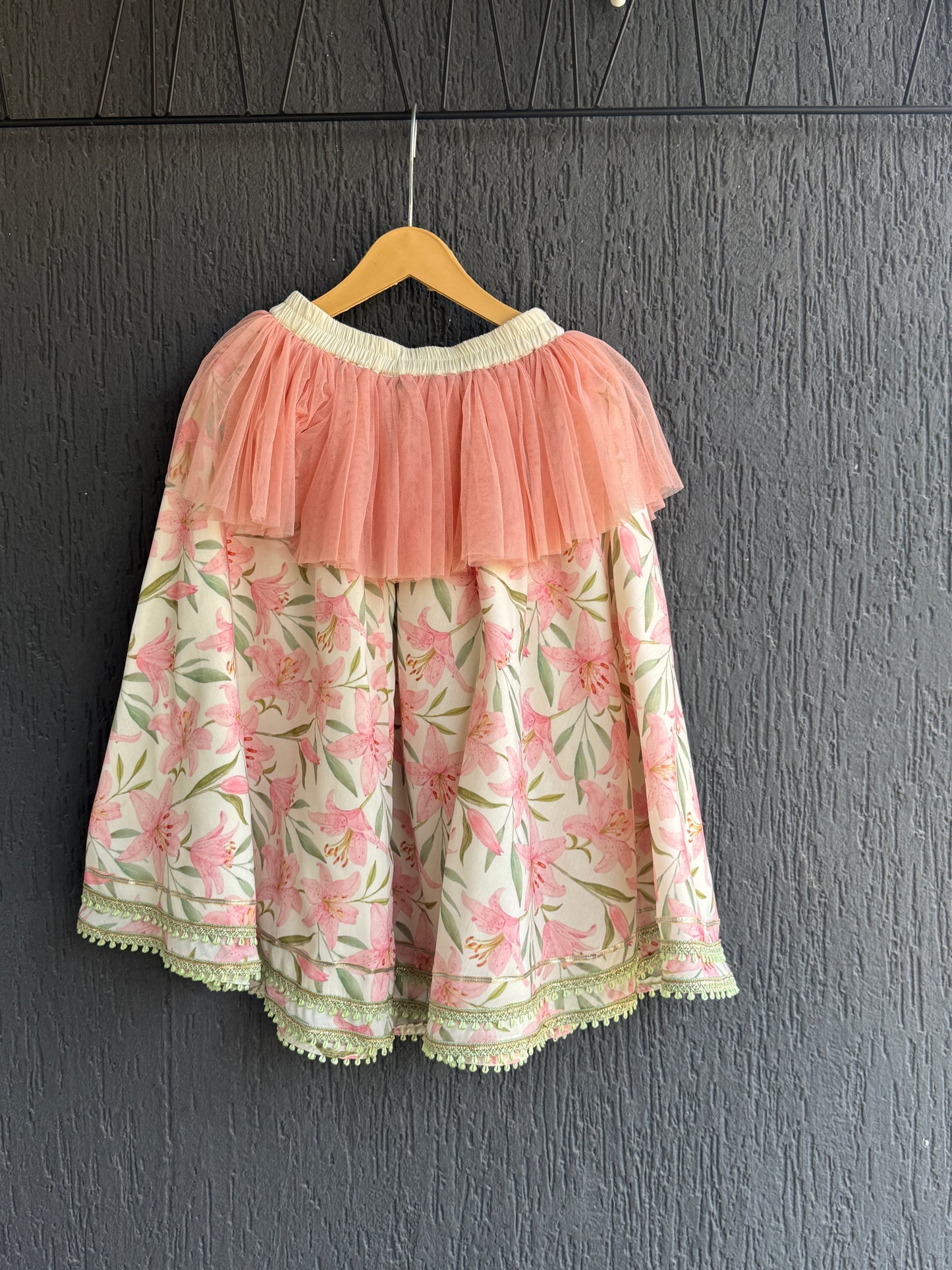 Peach Tulip Print Lehnga set