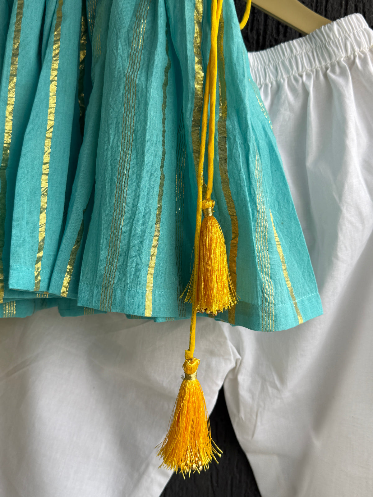 Blue anchor thread kurta set