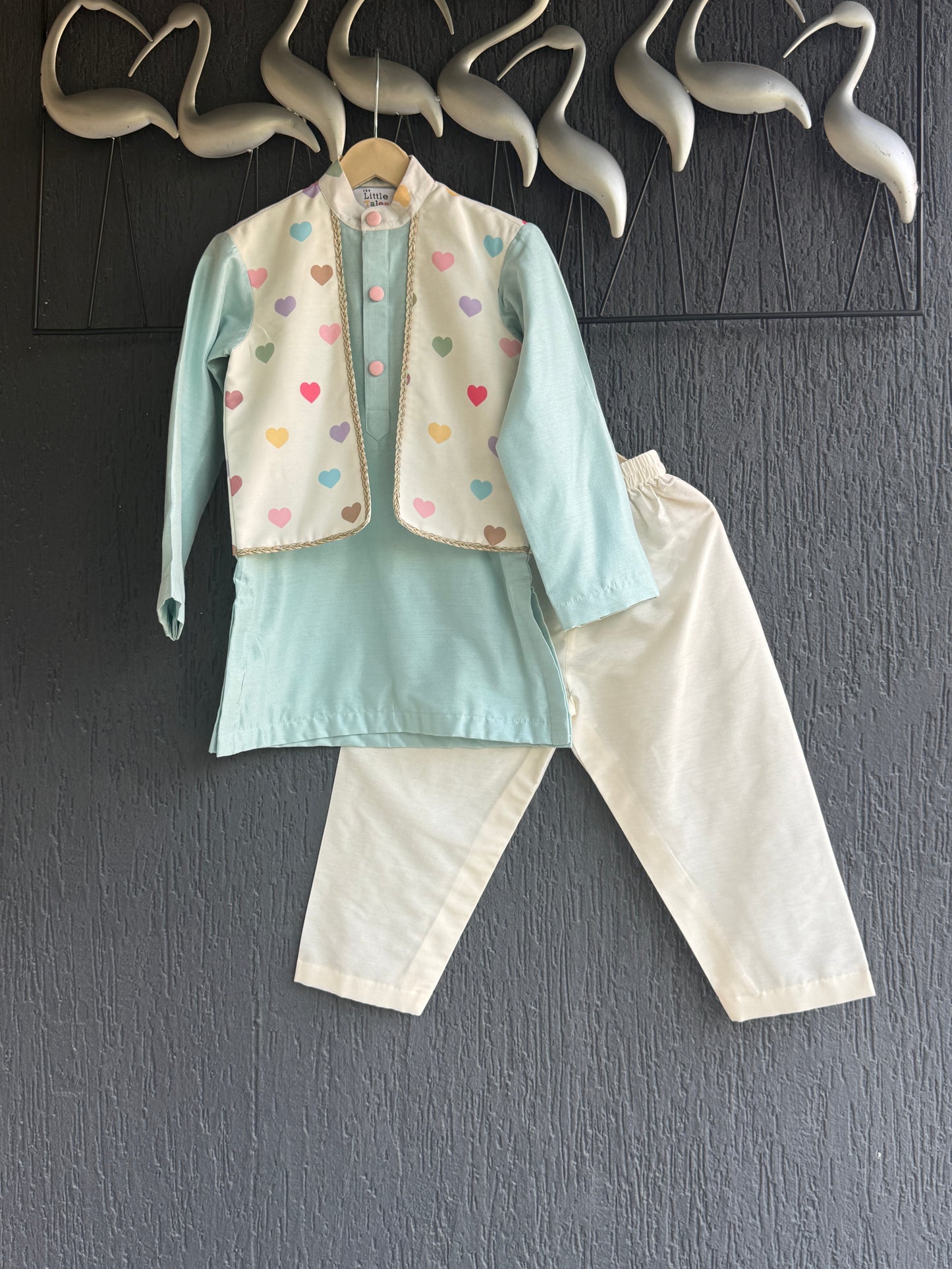 Heart Print attached Kurta Set