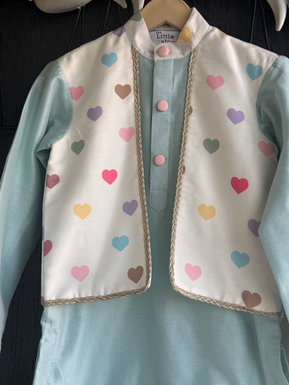 Heart Print attached Kurta Set