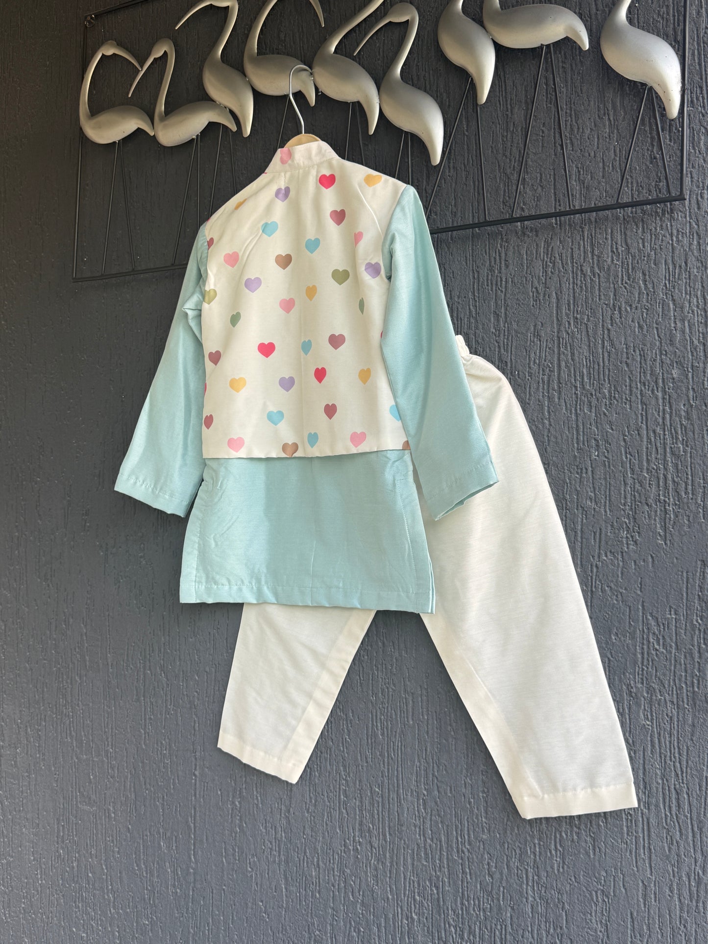 Heart Print attached Kurta Set