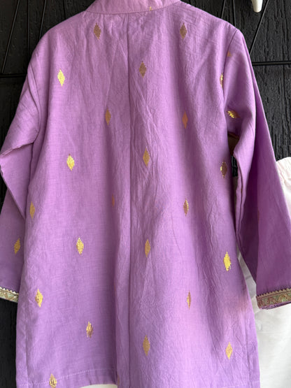 Anchor thread purple kurta set