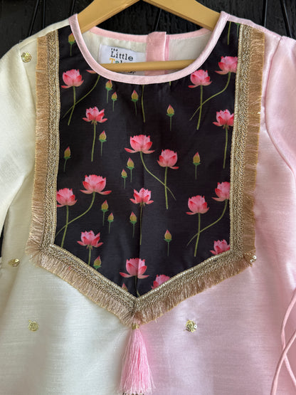 Double Shanded Lotus Printed A-Line Suit Set