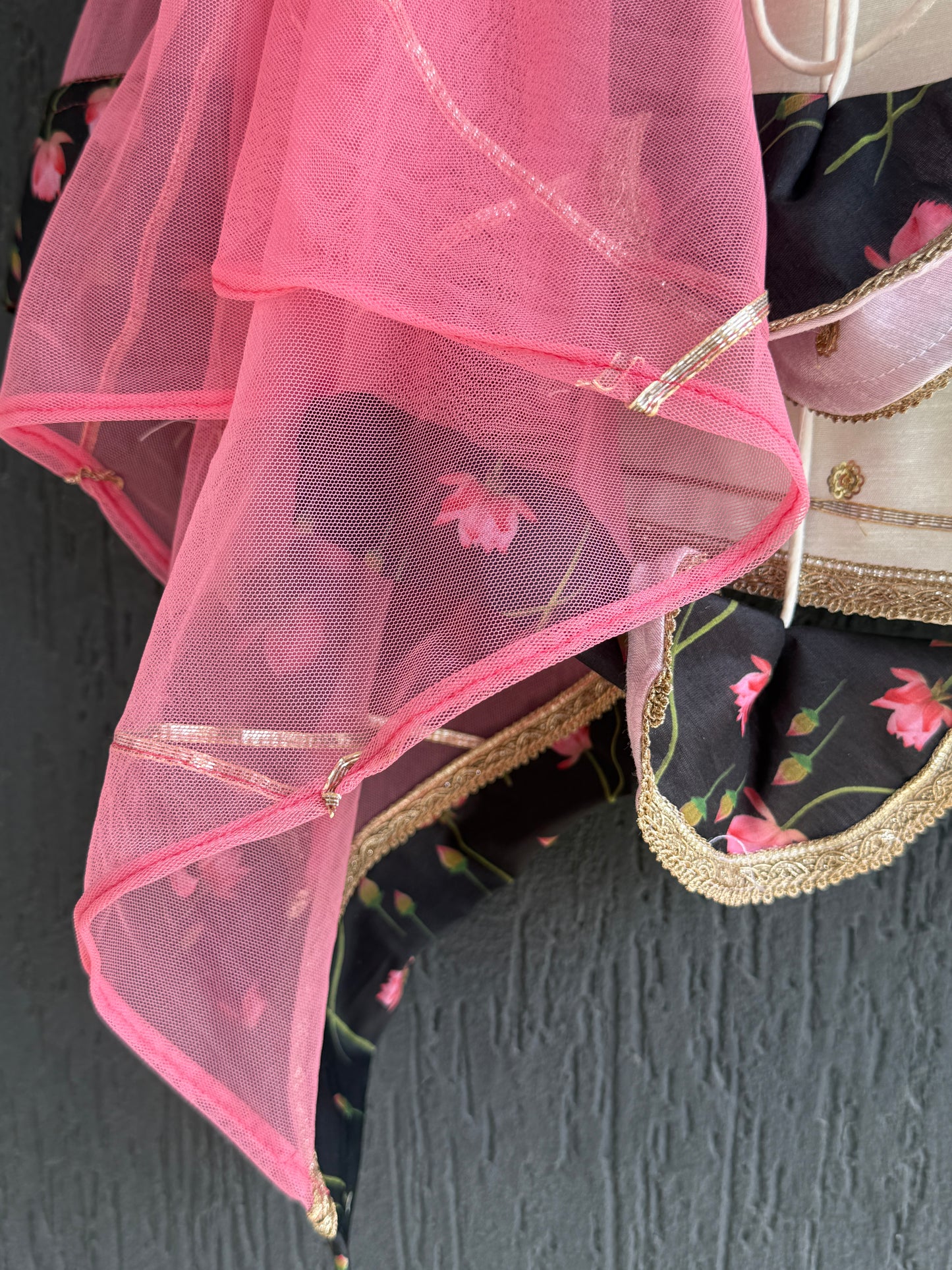 Double Shanded Lotus Printed A-Line Suit Set