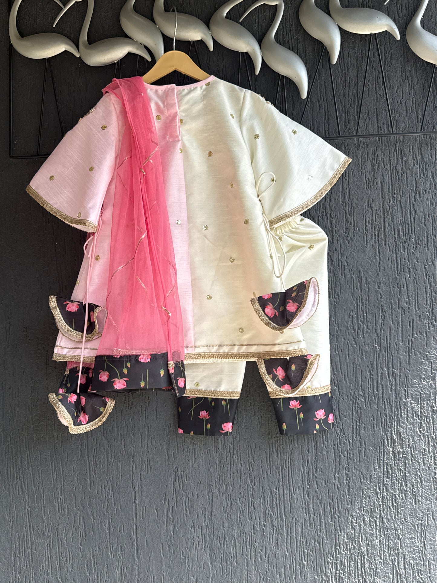 Double Shanded Lotus Printed A-Line Suit Set