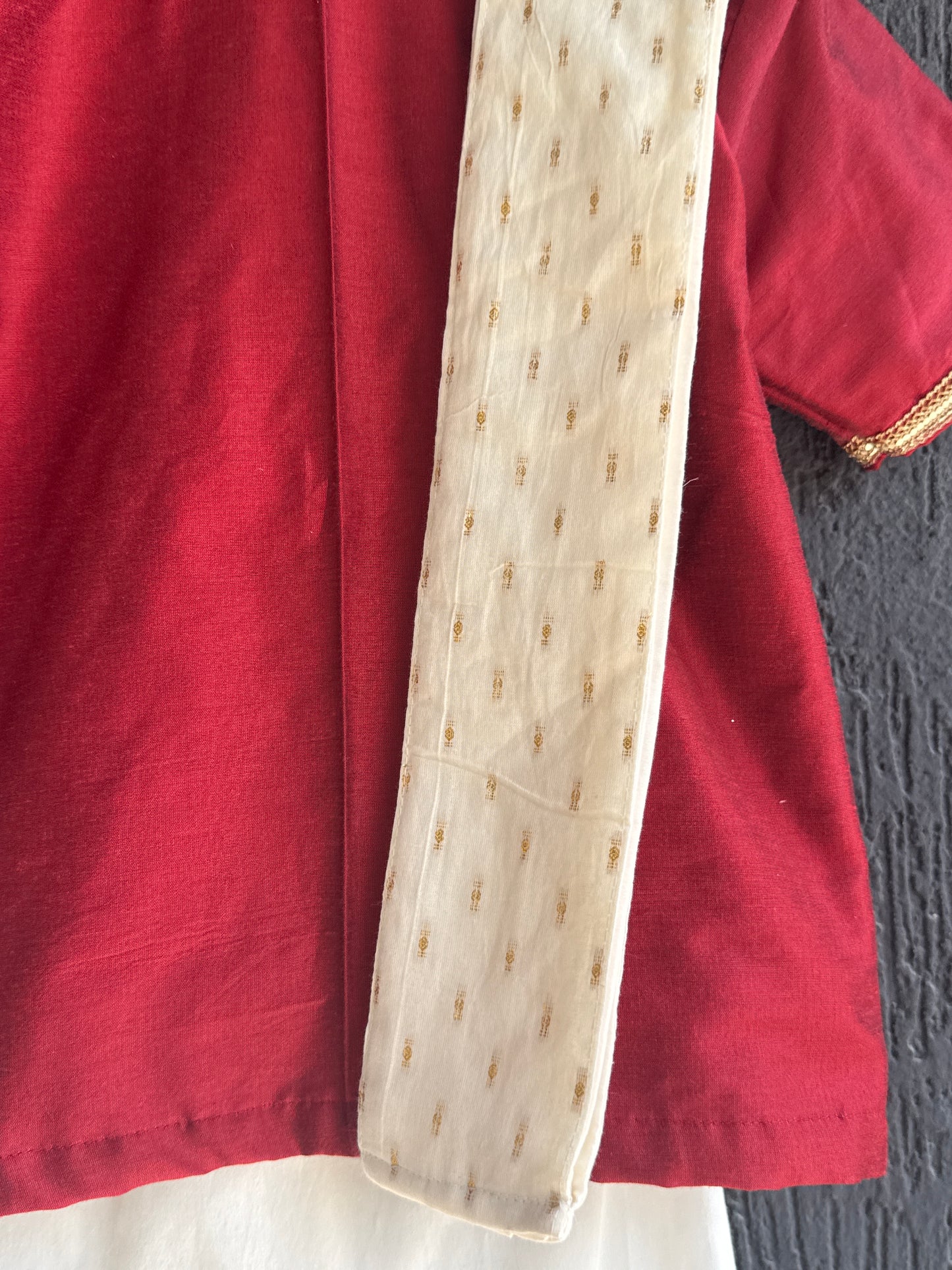 Deep Red Shirt lungi Set with Patka