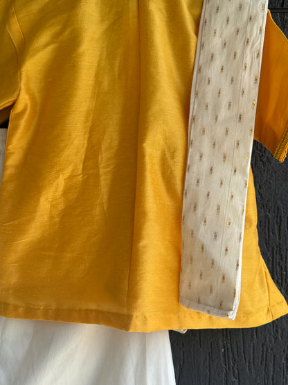 Mustard Shirt Lungi Set with Patka