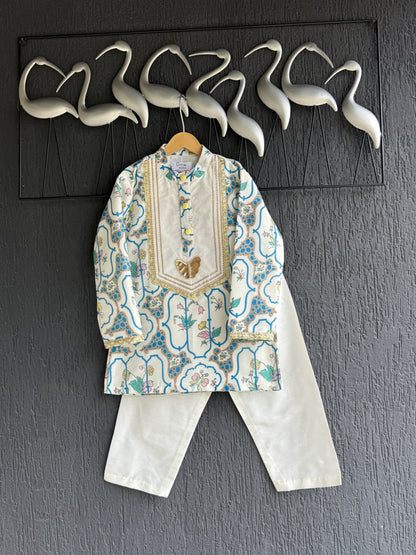 Butterfly print kurta set