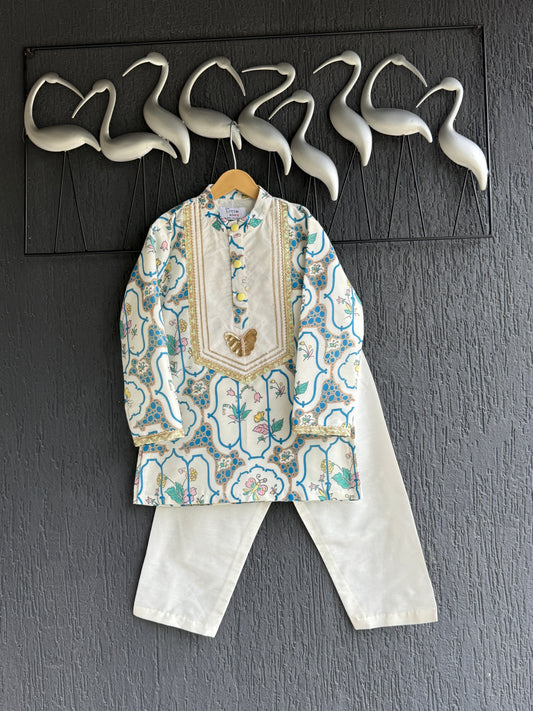 Butterfly print kurta set