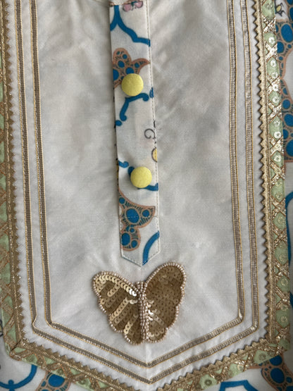Butterfly print kurta set