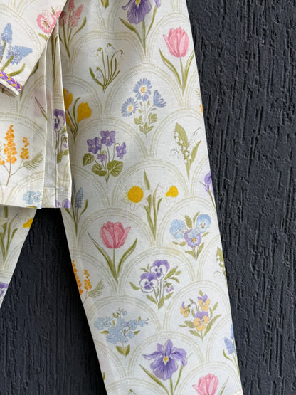 Off white floral hand paint print kurta set