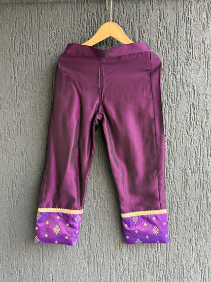 Purple/Pink  silk anarkali set