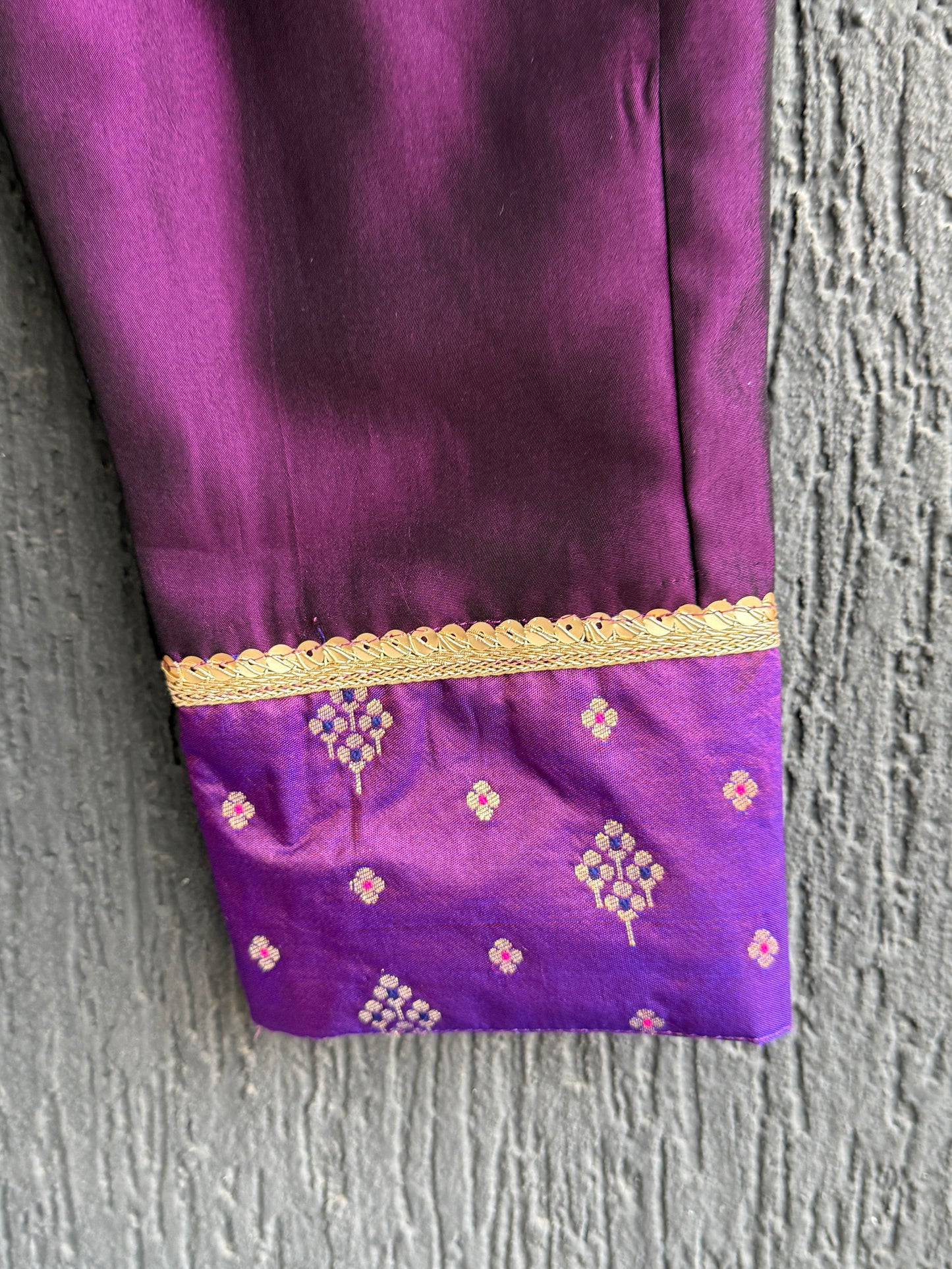 Purple/Pink  silk anarkali set