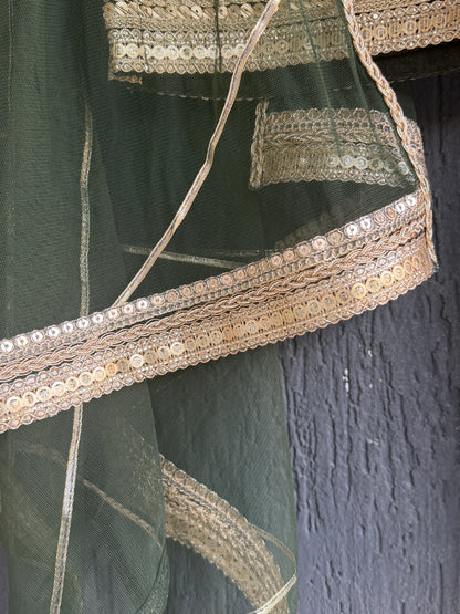 Bottle Green velvet kurta set