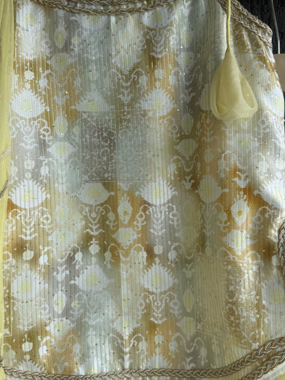 Yellow Sequined Strapy kurta Dhoti Set