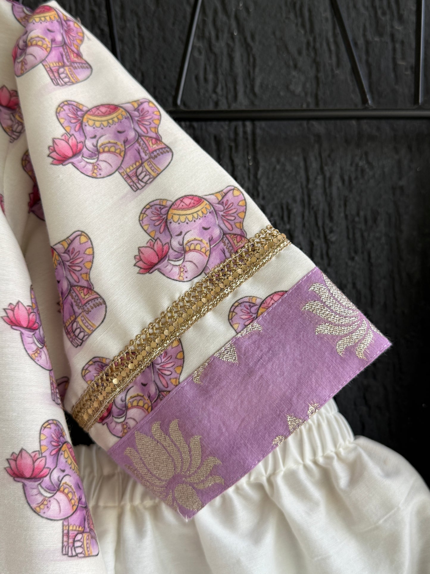 Purple Ganpati Print Kurta