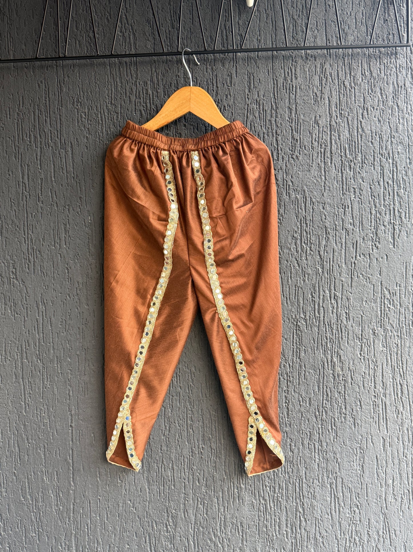 Brown Mirror Flared Kurta dhoti set