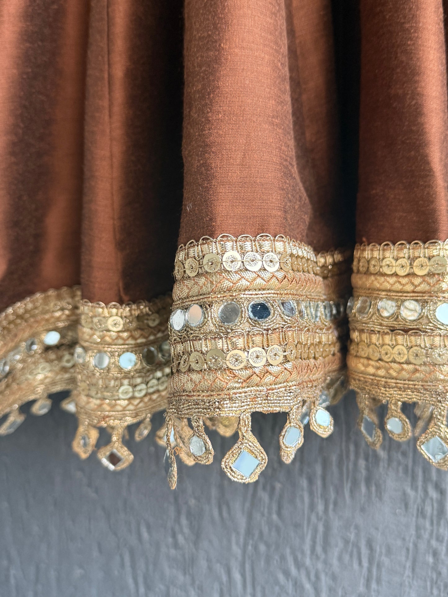 Brown Mirror Flared Kurta dhoti set