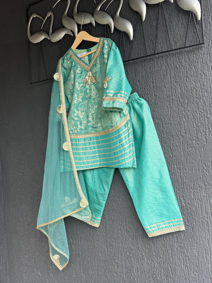 Pastel Green chanderi kurta  set