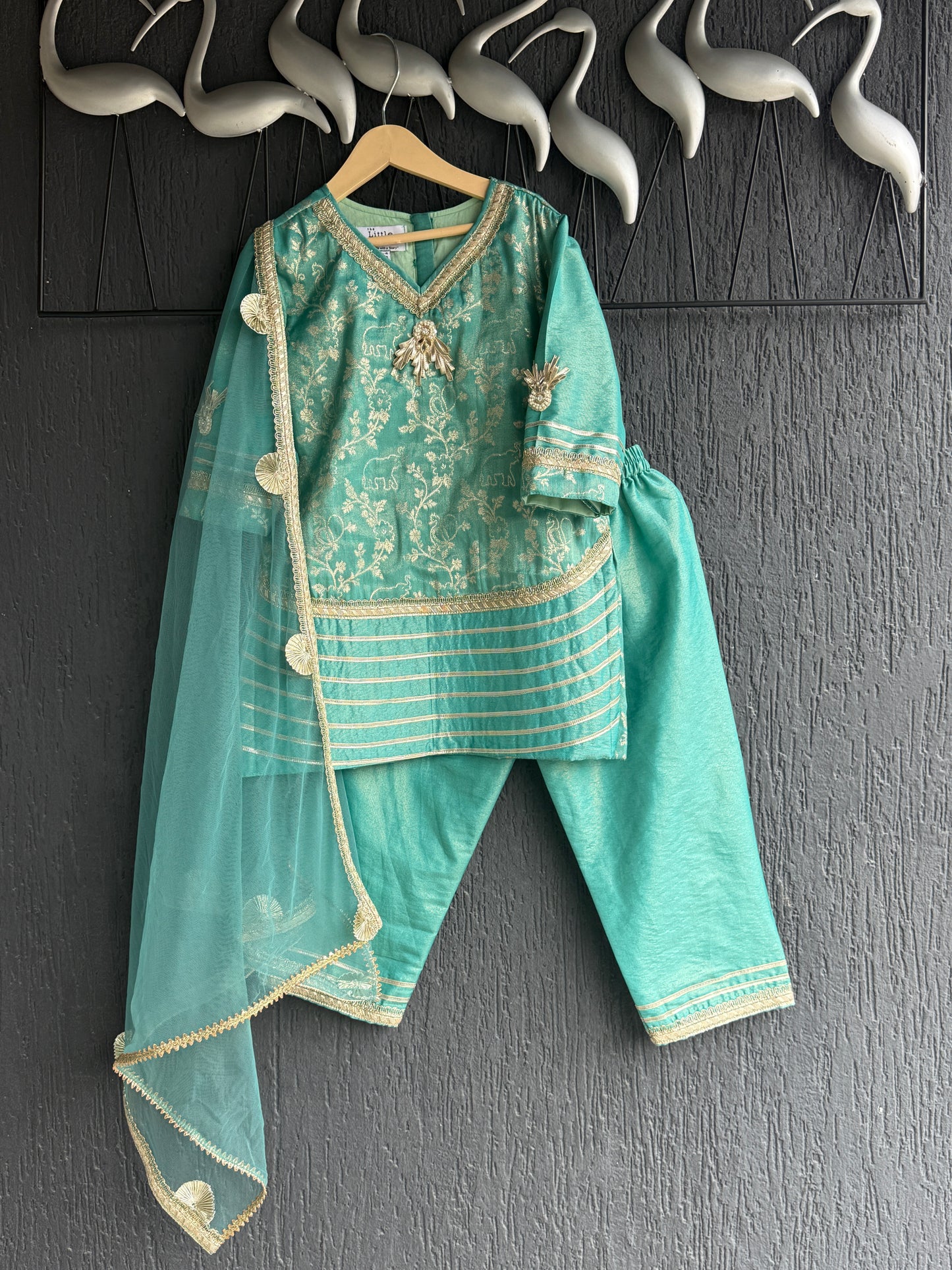 Pastel Green chanderi kurta  set