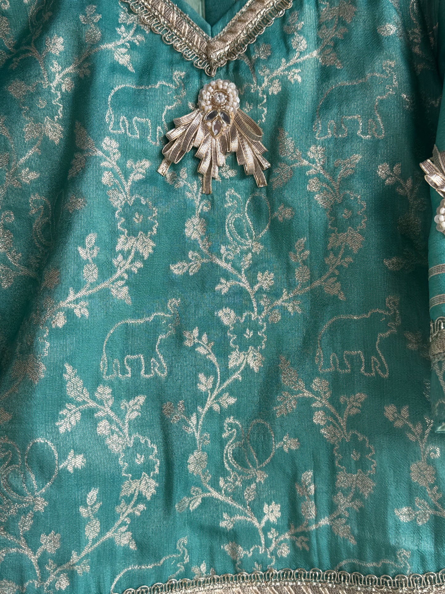 Pastel Green chanderi kurta  set