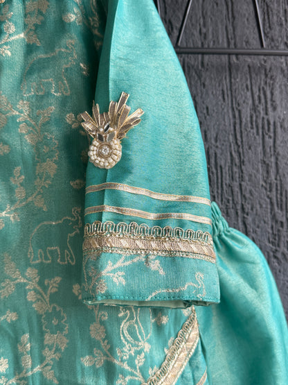 Pastel Green chanderi kurta  set