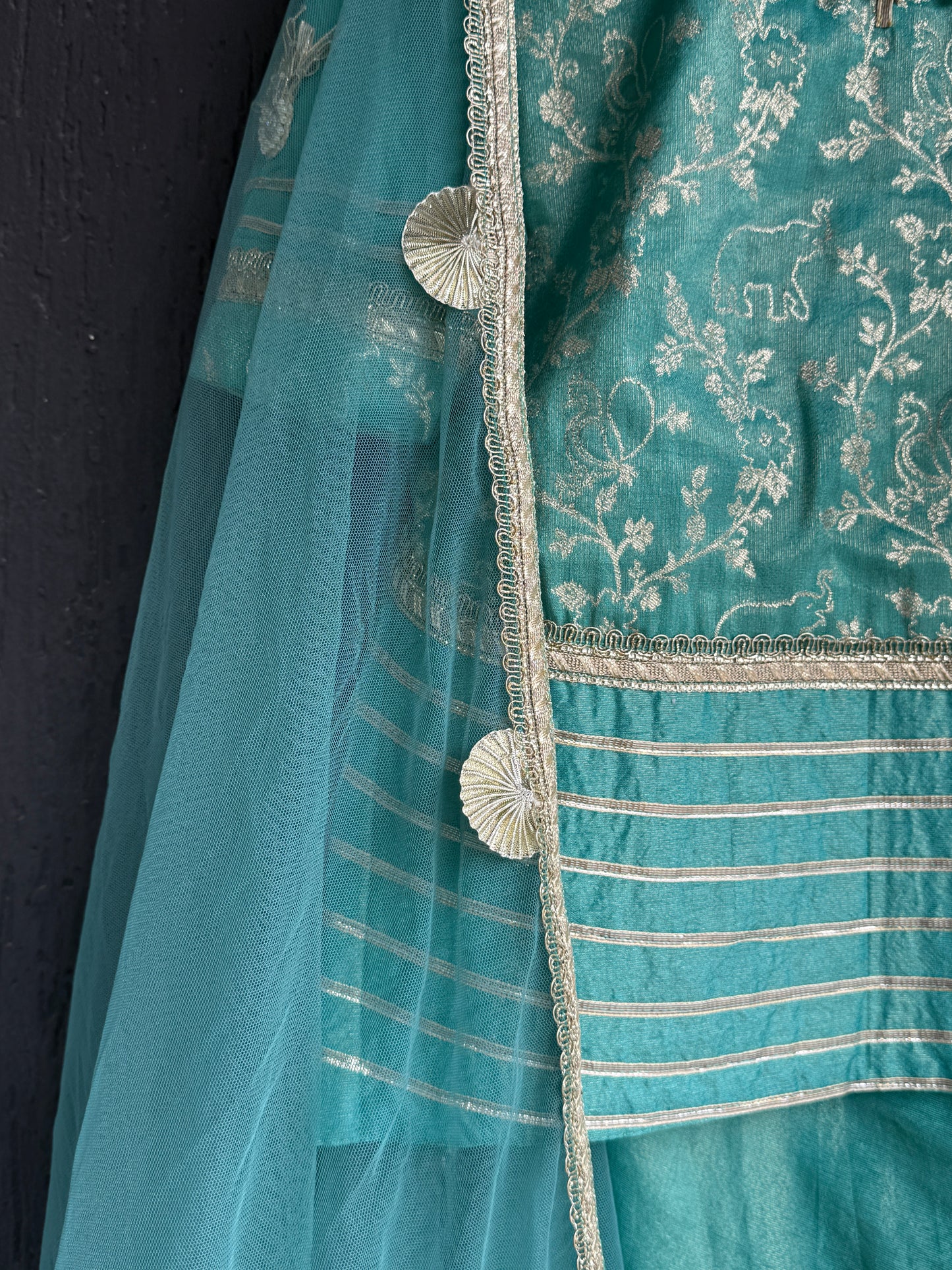 Pastel Green chanderi kurta  set