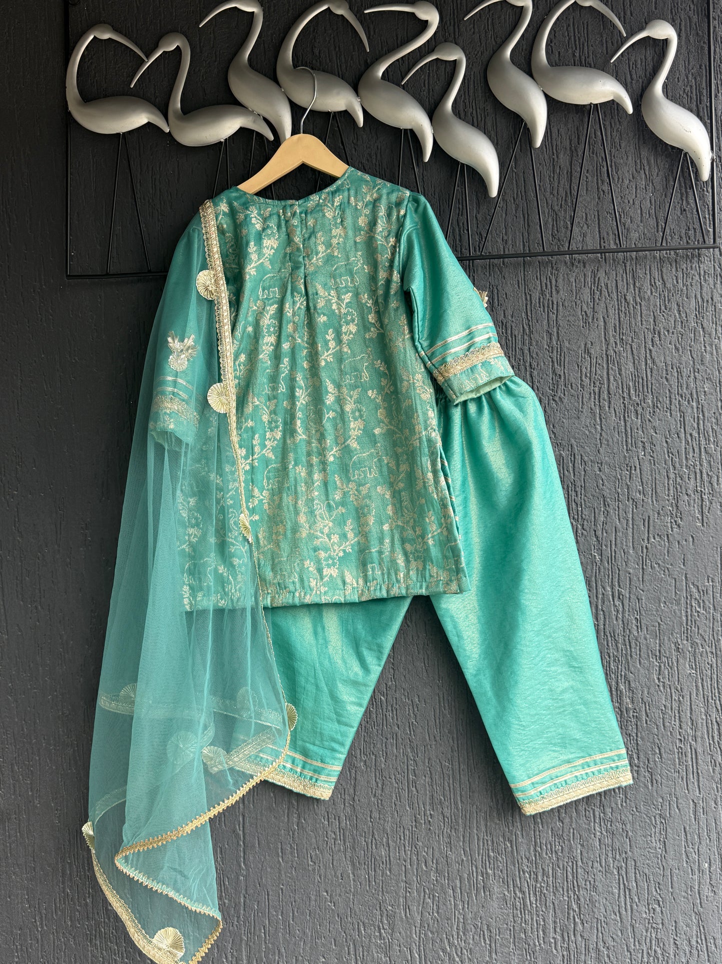 Pastel Green chanderi kurta  set