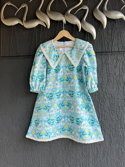 Quirky horse printed collared kurta set