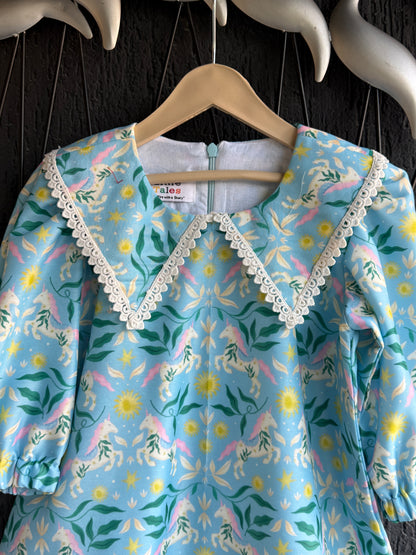Quirky horse printed collared kurta set