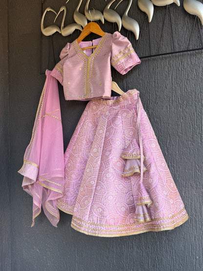 Lavendar Brocade lehnga set