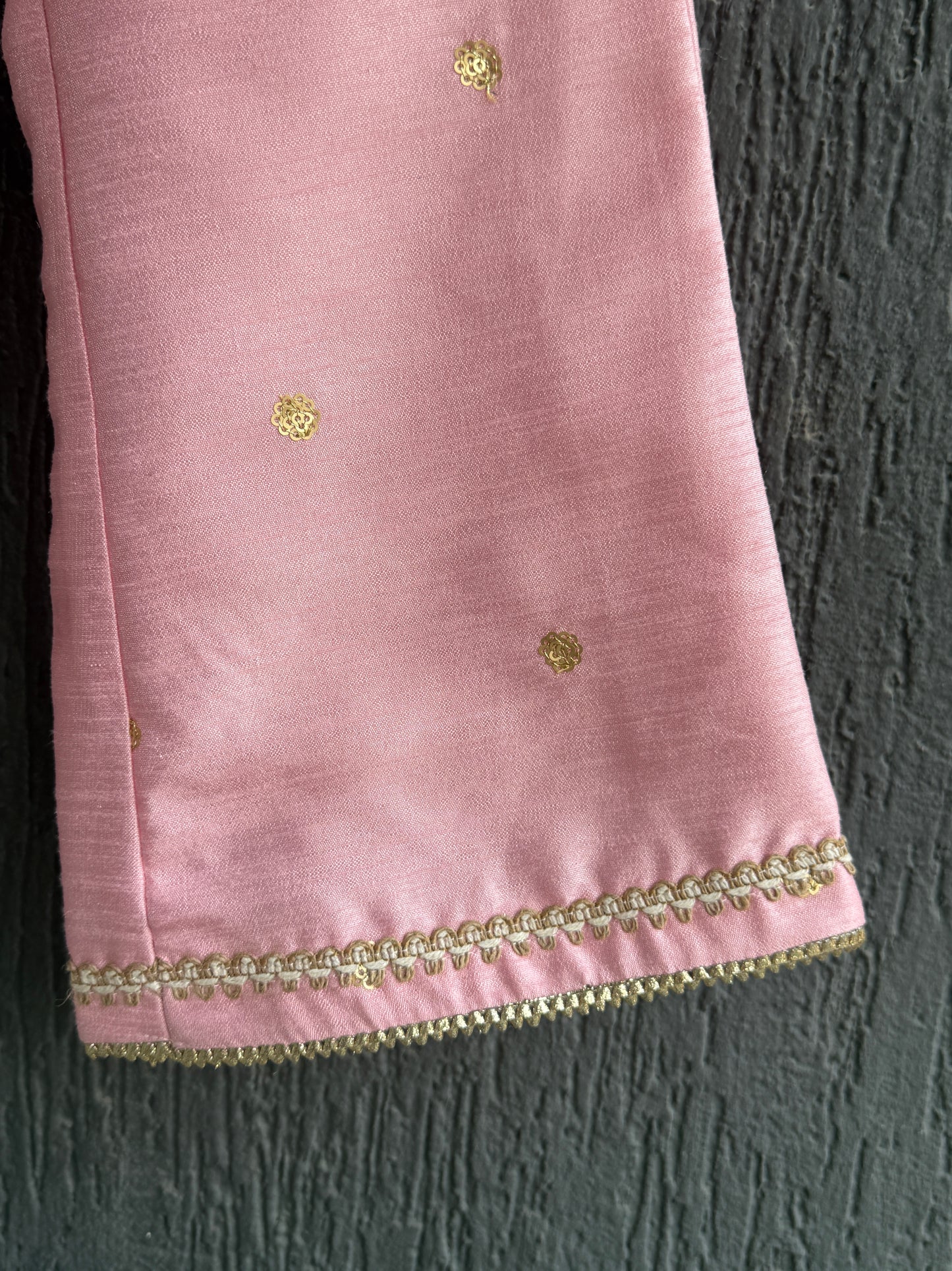 Baby Pink silk embroidered cord set