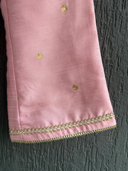 Baby Pink silk embroidered cord set